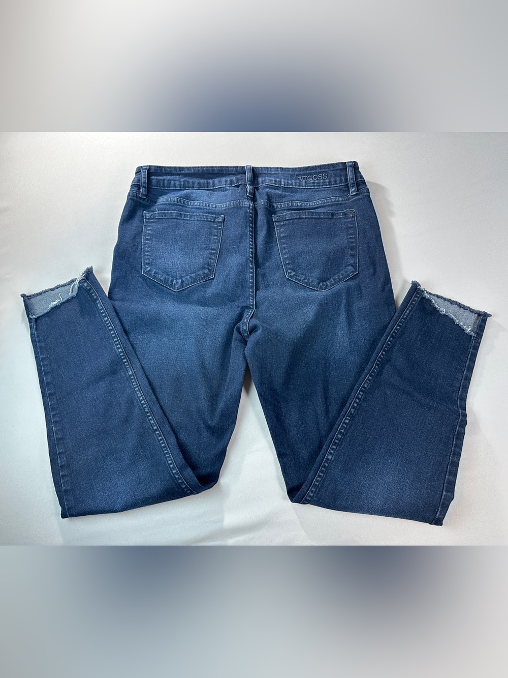 Vigoss Ace Skinny High Rise Jeans Size 10 30 Straight Boho Raw Hem Cut Out